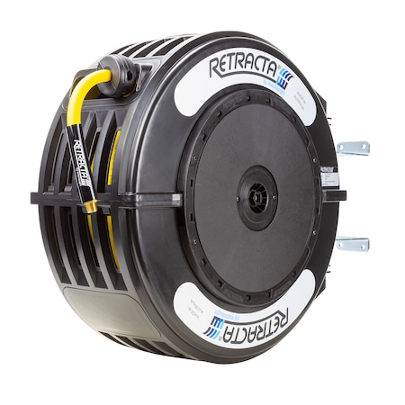 Macnaught Thermoplastic Heavy Duty Hose Reel Air Water Service 3/8 inch x 65 ft 300 PSI Black Case RY365K-02
